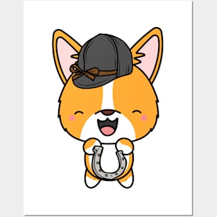 Funny Corgi is ready for horse riding Posters and Art